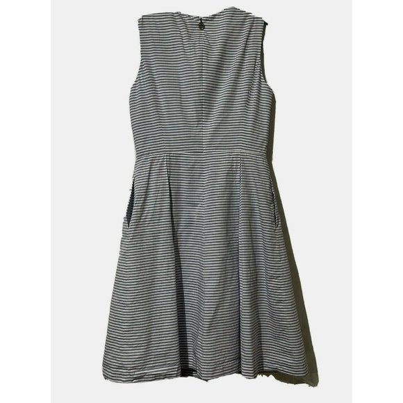 Tommy Hilfiger Women’s Size 6 Blue Striped Lace Sleeveless Lined Pleated Dress - Picture 2 of 10